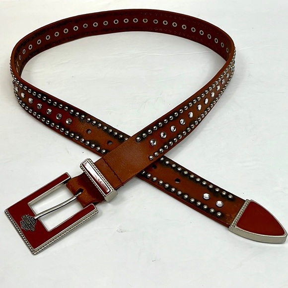 HarleyDavidson Accessories Harley Davidson Belt Tan Leather Enamel